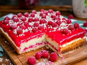 Raspberry Lamington Sheet Cake