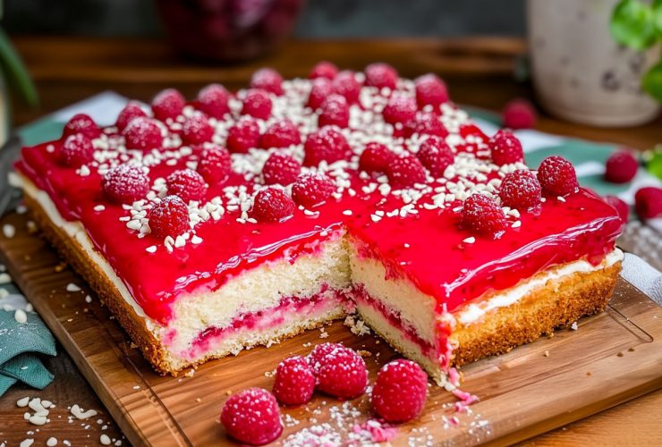 Raspberry Lamington Sheet Cake