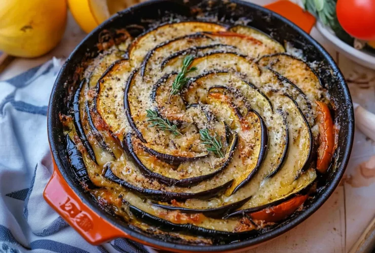 Eggplant And Zucchini Gratin