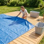 She Lays A Tarp Over Her Deck for This And Other Brilliant Summer Backyard Ideas!