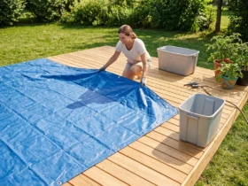 She Lays A Tarp Over Her Deck for This And Other Brilliant Summer Backyard Ideas!