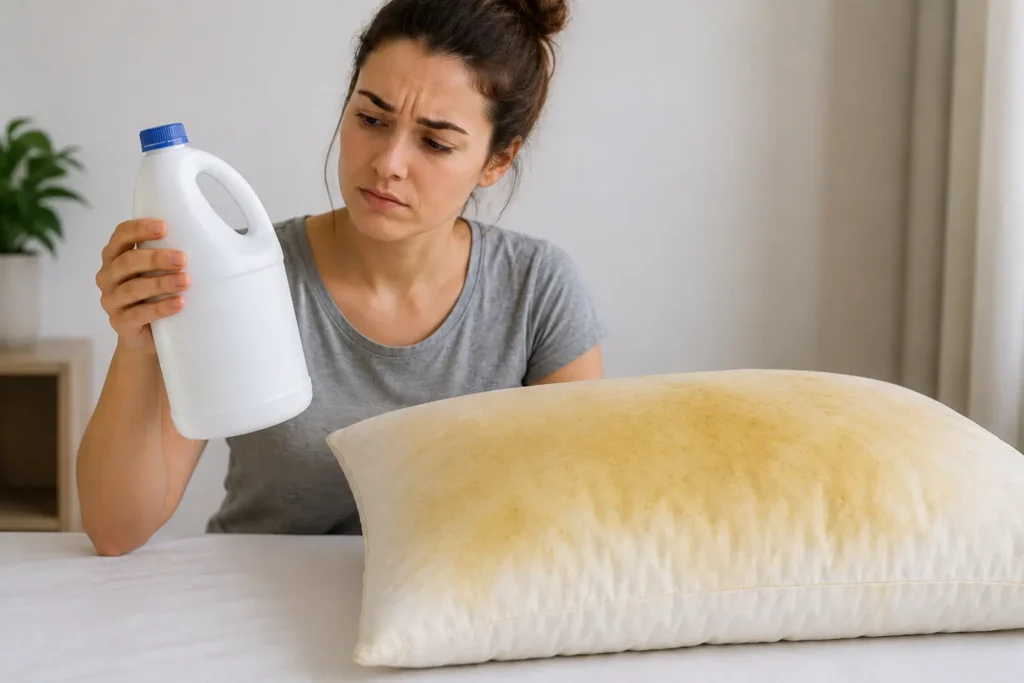 This Simple Trick Removes Yellow Sweat Stains From Pillows Fast