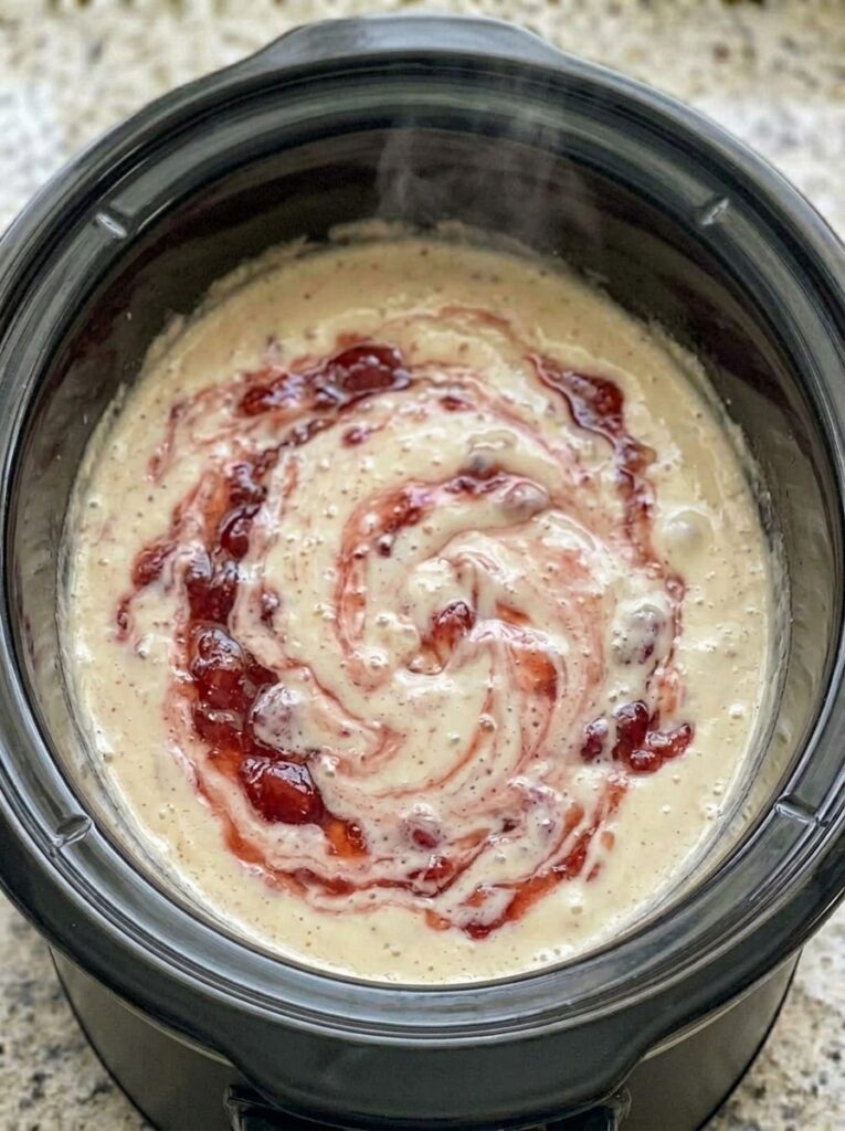 4-Ingredient Slow Cooker Strawberry Cheesecake Dip