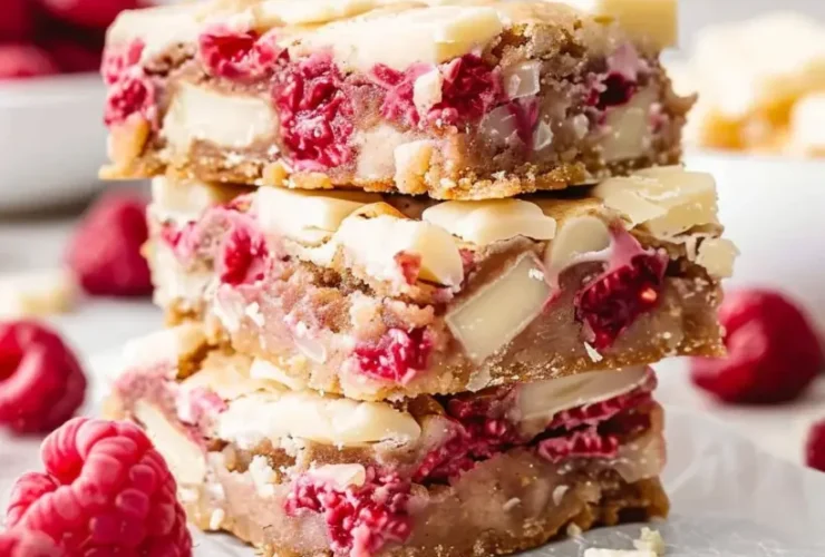 Raspberry and White Chocolate Blondies