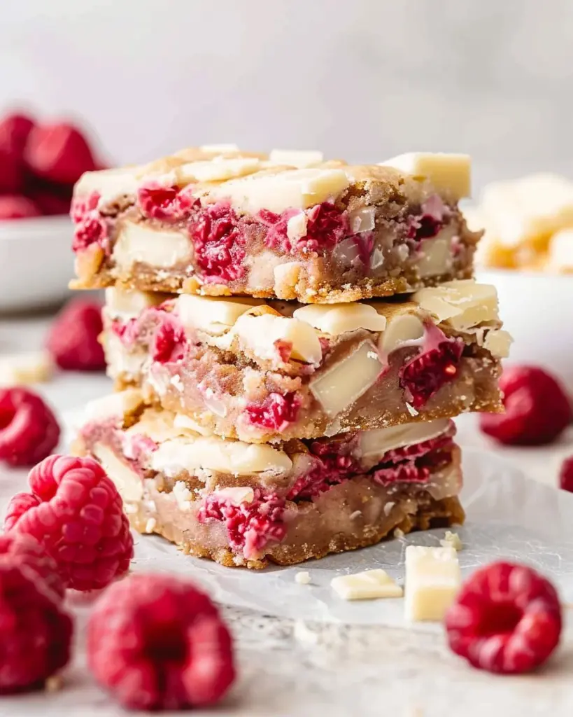 Raspberry and White Chocolate Blondies