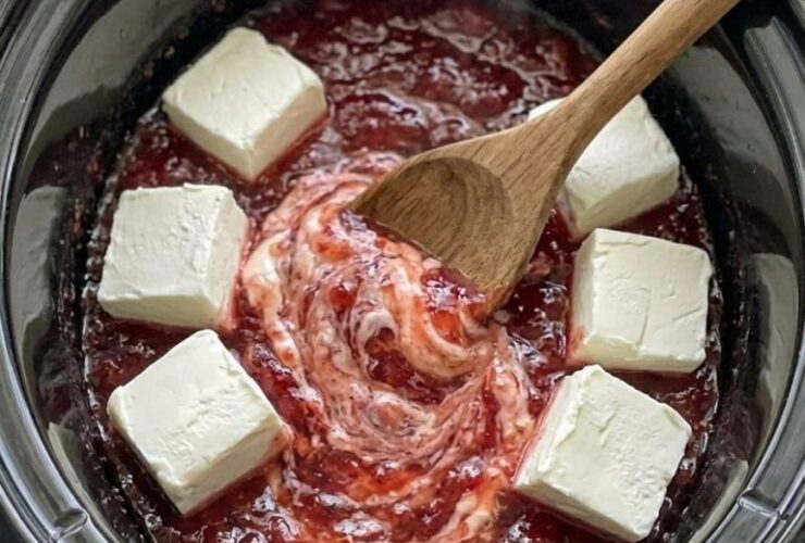 4-Ingredient Slow Cooker Strawberry Cheesecake Dip