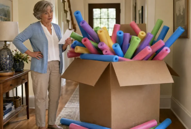 She Accidentally Ordered a Giant Box of Pool Noodles